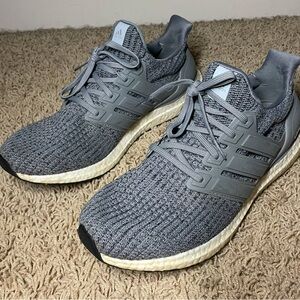 Adidas Ultraboost 4.0 DNA Running Shoes Grey Knit Upper Mens Size 10.5